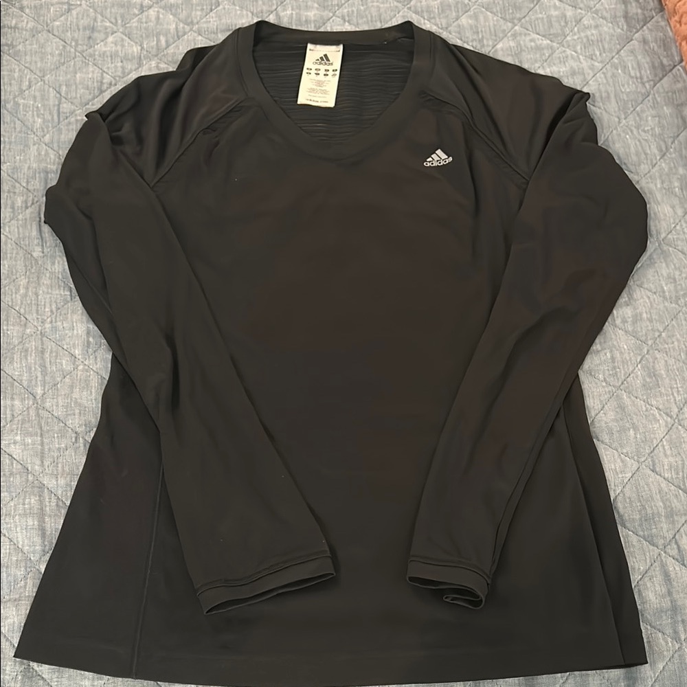 Adidas Black Long Sleeve Fitted Tee